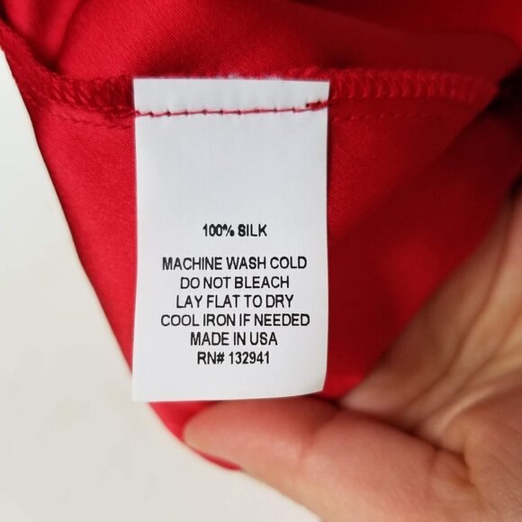 NEW Amanda Uprichard Red Silk Cold Ruffle Shoulder Shift Mini Dress Size Small - Picture 5 of 7